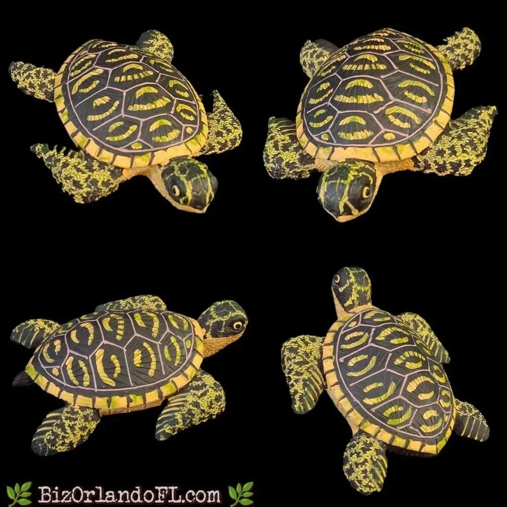 VINTAGE: AGiftCorp High-Quality Composite Resin Handpainted Sea Turtle Figurine